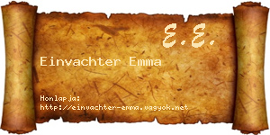 Einvachter Emma névjegykártya